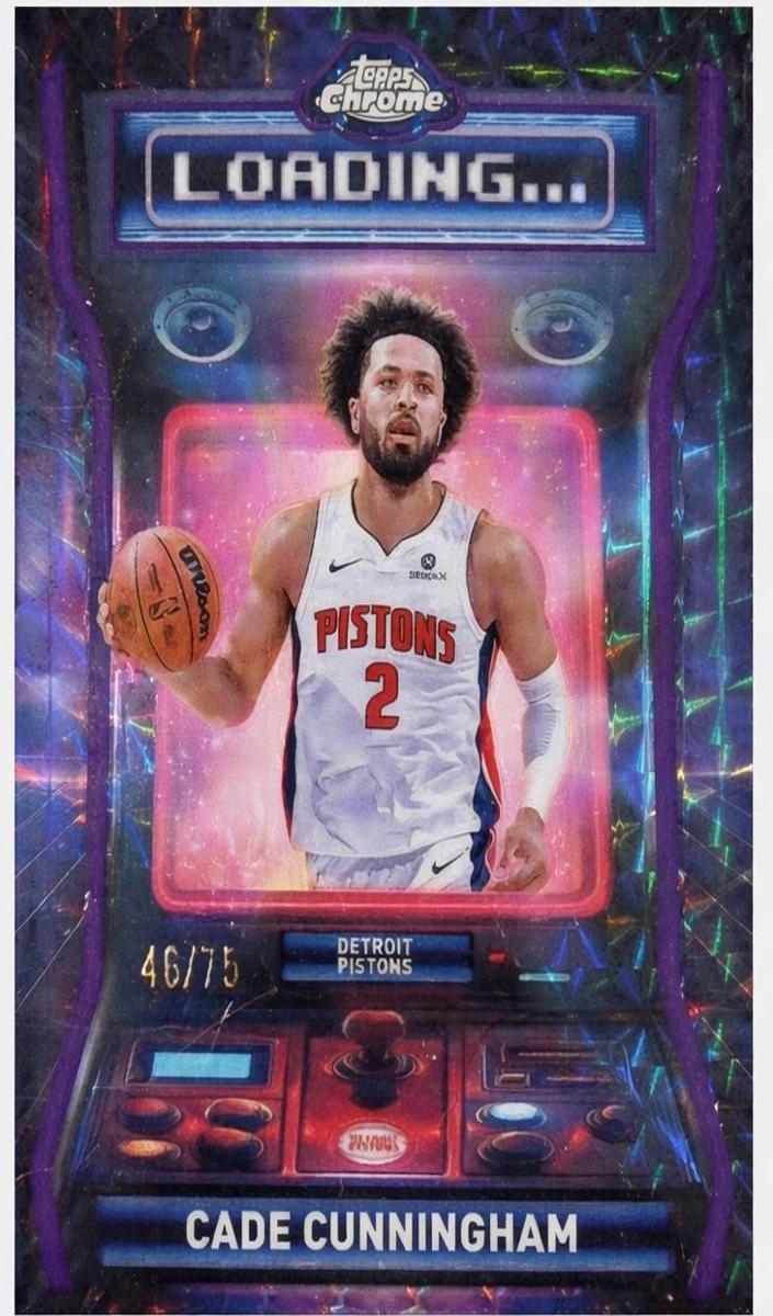 2025 Topps Chrome Basketball Geometric Purple Refractor Cade Cunningham #LD-7 PSA 8