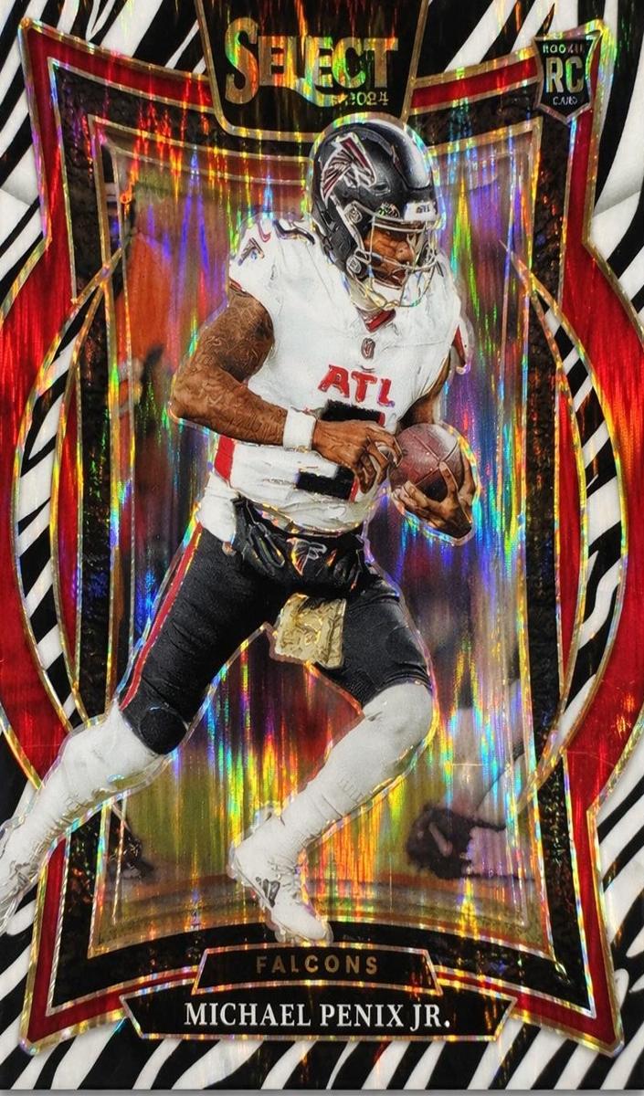 2024 Panini Select Football Zebra Shock Michael Penix Jr. #80 PSA 9