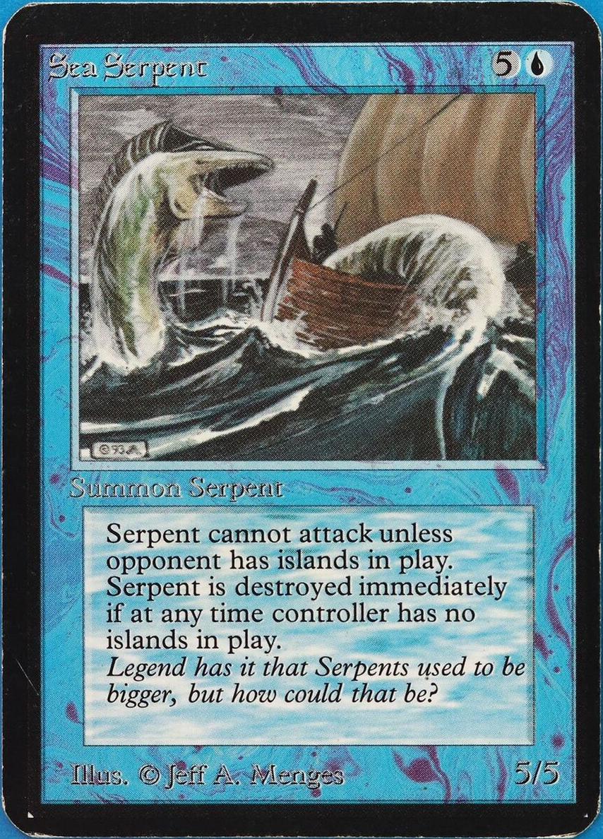 1993 Magic The Gathering Alpha Sea Serpent #NNO
