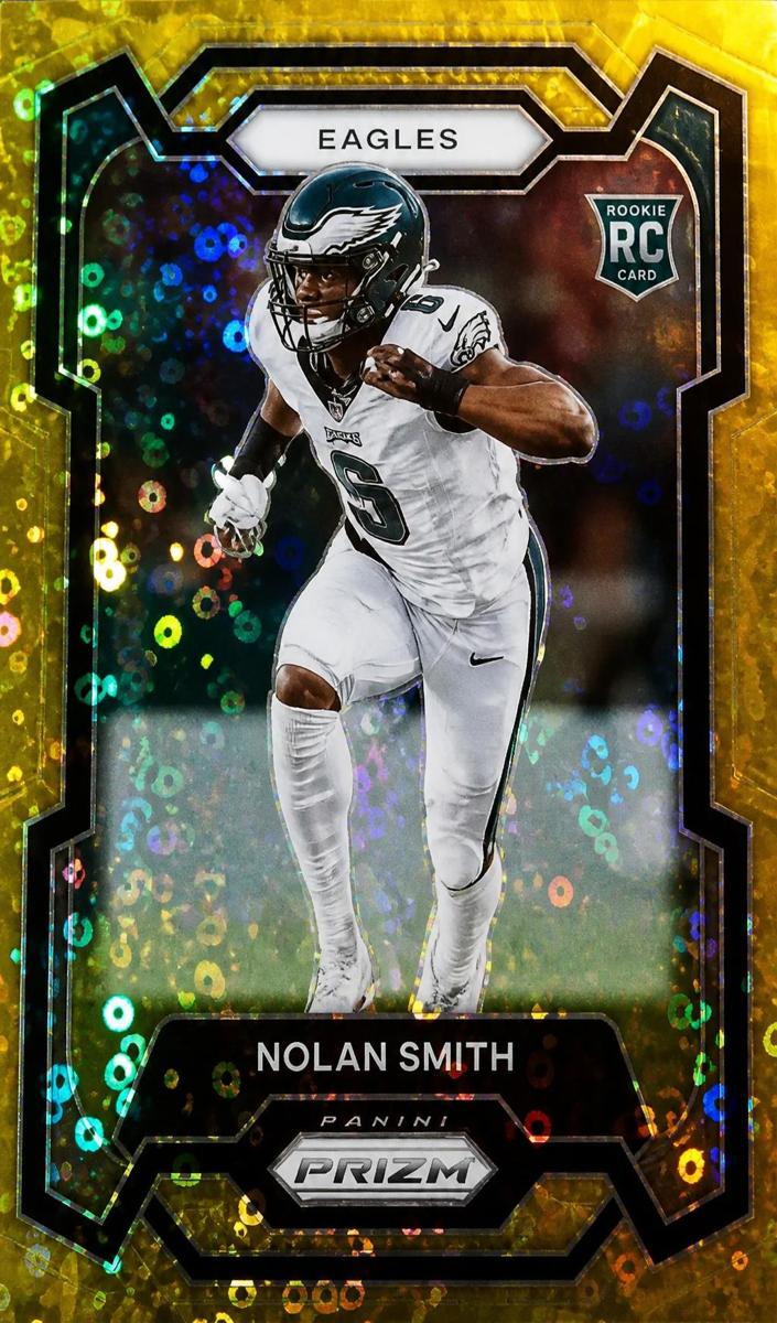 2023 Panini Prizm Football No Huddle Gold Nolan Smith #382 PSA 9