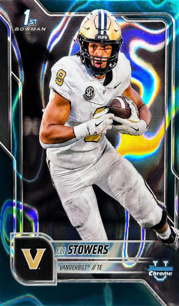 2025 Bowman Chrome University Football Teal Lava Refractor Eli Stowers #191