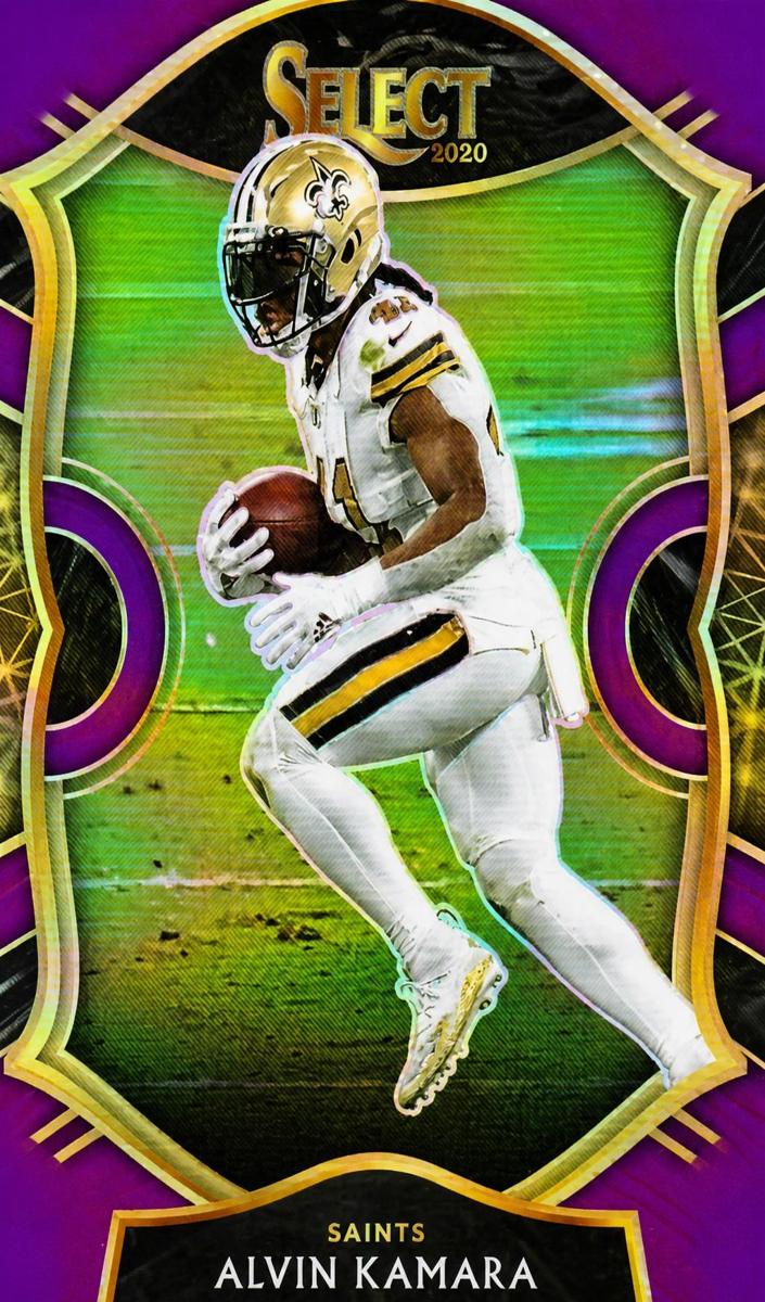 2020 Panini Select Football Purple Prizm Die-Cut Alvin Kamara #35 PSA 9