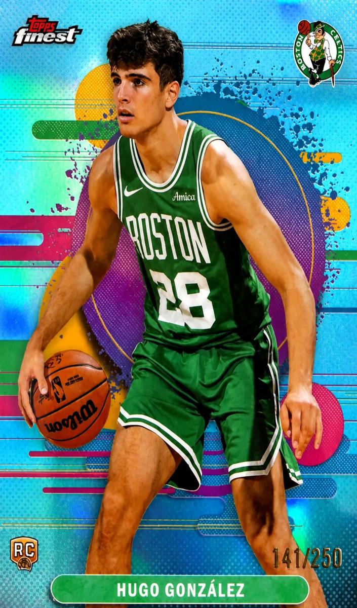 2025 Topps Finest Basketball Sky Blue Refractor Hugo Gonzalez #117 PSA 10