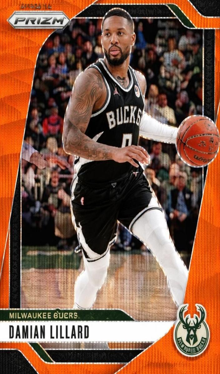2024 Panini Prizm Basketball Orange Wave Damian Lillard #90