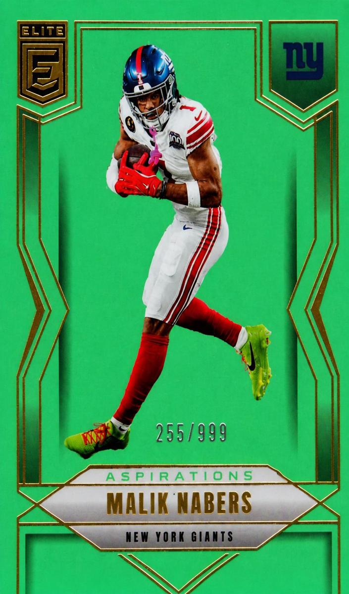 2025 Donruss Elite Football Aspirations Lime Green Malik Nabers #5 PSA 9
