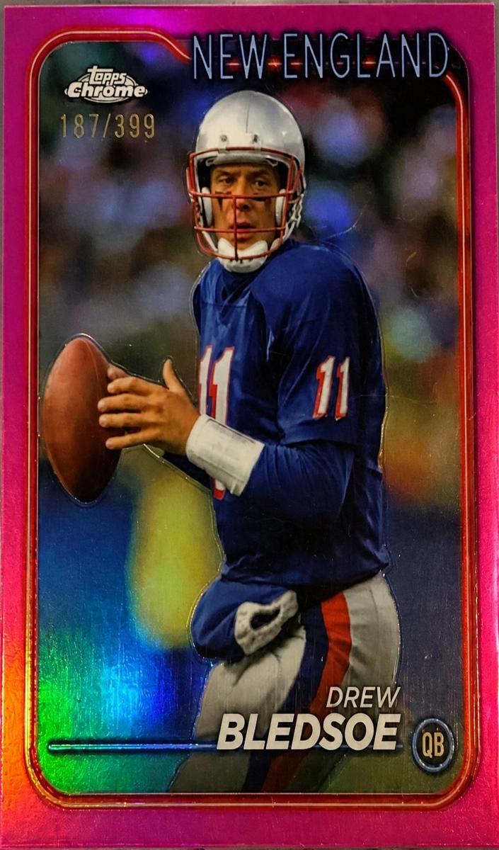 2024 Topps Chrome Football Magenta Refractor Drew Bledsoe #122
