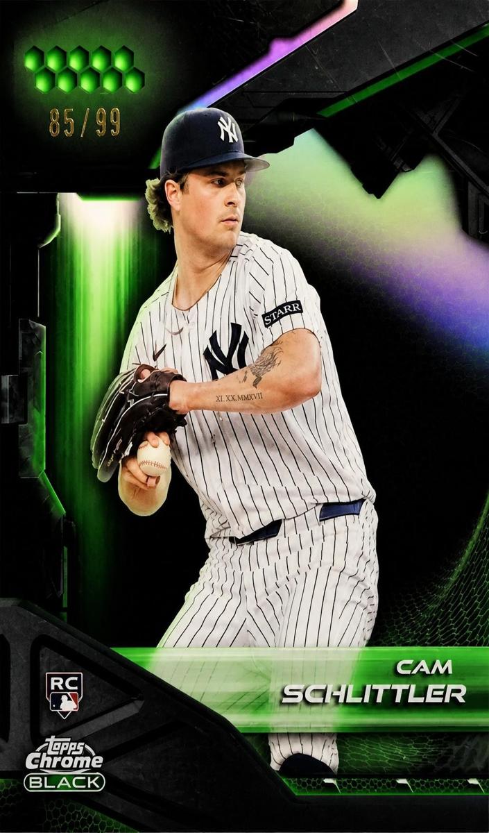 2026 Topps Chrome Black Baseball Green Refractor Cam Schlittler #98