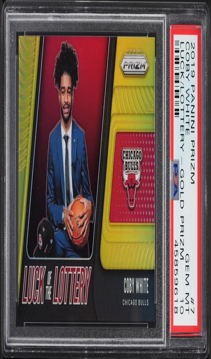 2019 Panini Prizm Basketball Prizm Gold Coby White #7 PSA 10