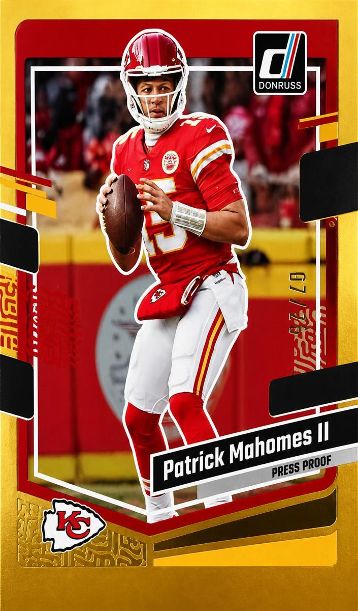 2023 Panini Donruss Football Press Proof Gold Die-Cut Patrick Mahomes II #149