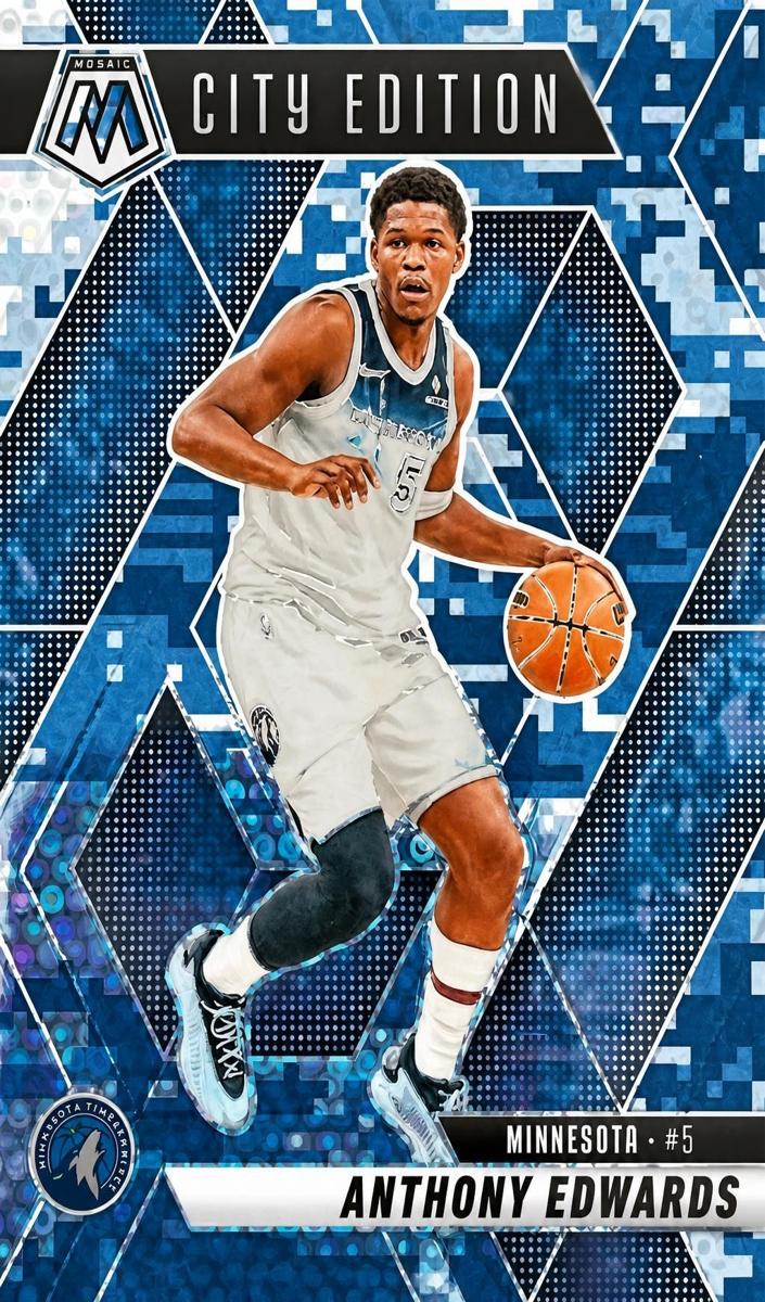2024 Panini Mosaic Basketball Fast Break Blue Camo Anthony Edwards #279