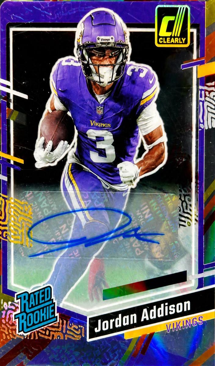 2023 Panini Clearly Donruss Football Vintage Stripes Jordan Addison #70