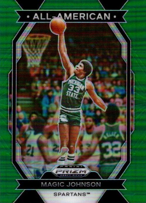 2024 Panini Prizm Draft Picks Basketball Green Magic Johnson #28 SGC 9
