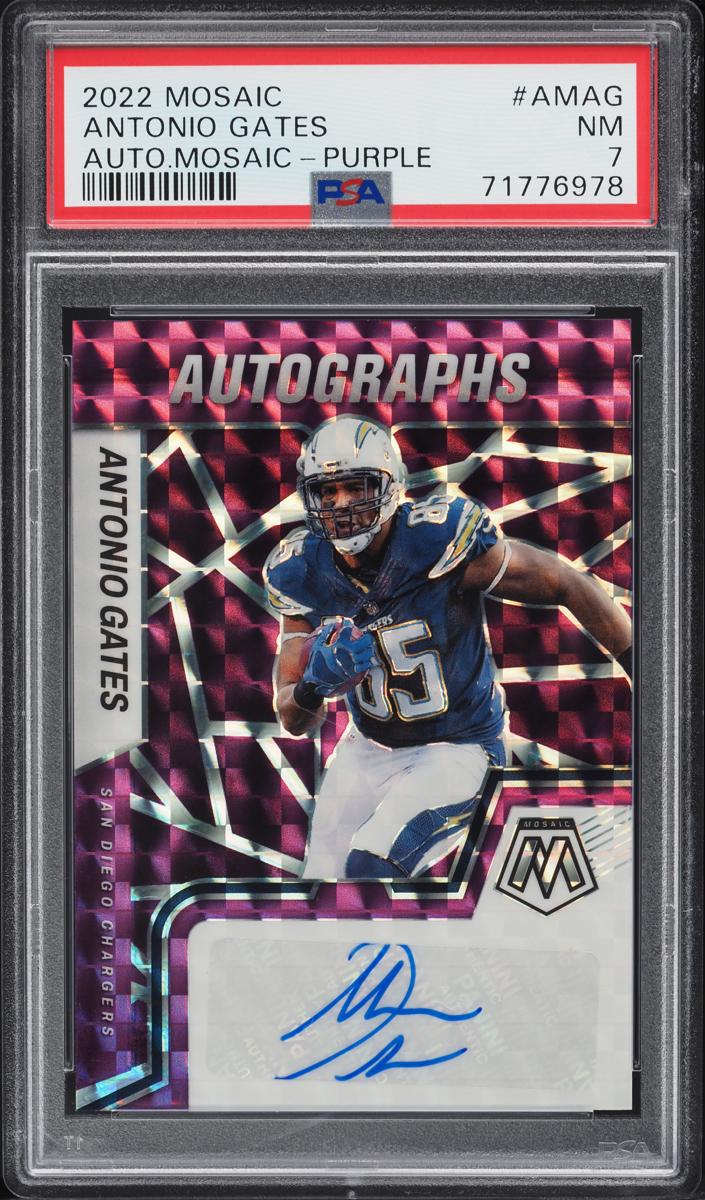 2022 Panini Mosaic Football Purple Antonio Gates #AM-AG PSA 7