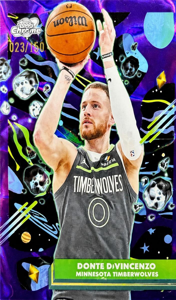 2025 Topps Cosmic Chrome Basketball Purple Nebula Refractor Donte DiVincenzo #84