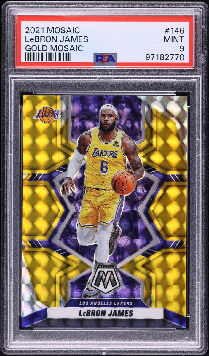 2021 Panini Mosaic Basketball Gold LeBron James #146 PSA 9