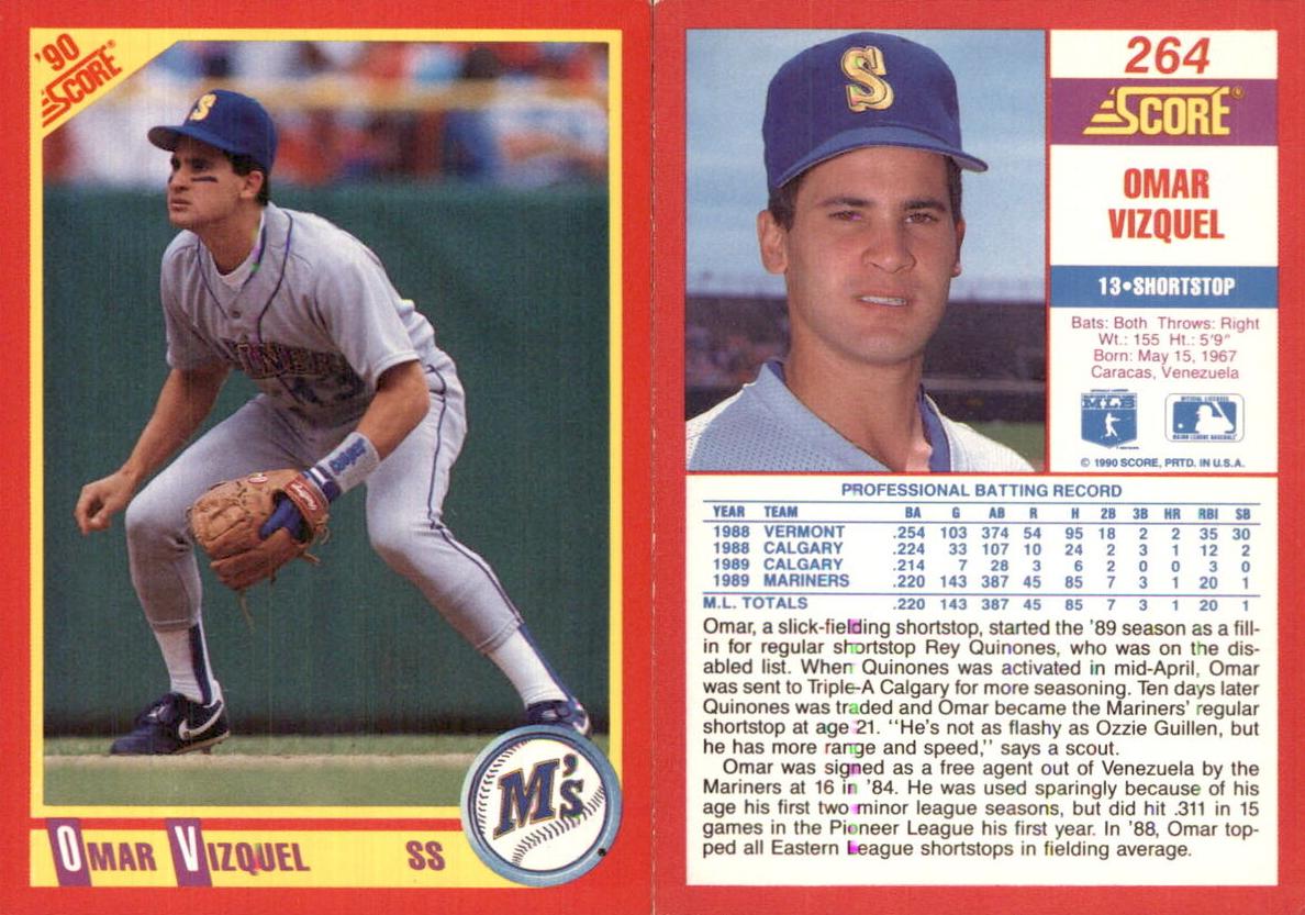 1990 Score Baseball Omar Vizquel #264
