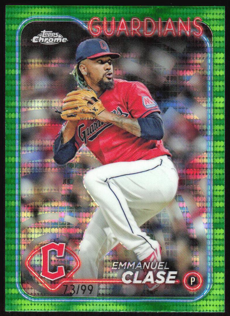 2024 Topps Chrome Baseball Green Sonar Emmanuel Clase #166 PSA 9