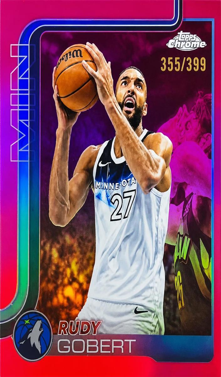 2025 Topps Chrome Basketball Magenta Refractor Rudy Gobert #165 PSA 9