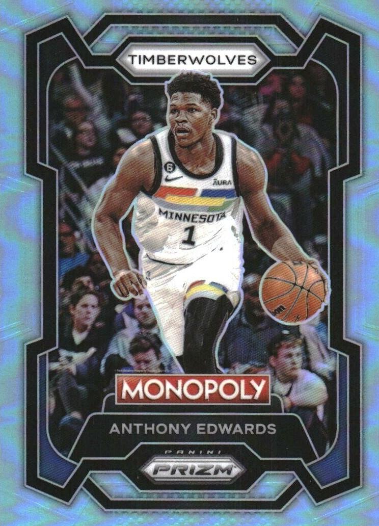 2023 Panini Prizm Monopoly Basketball Light Blue Anthony Edwards #52 PSA 9