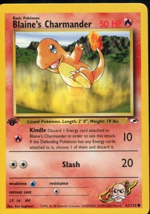 2000 Pokemon Gym Heroes 1st Edition Blaine's Charmander #61 PSA 8.5