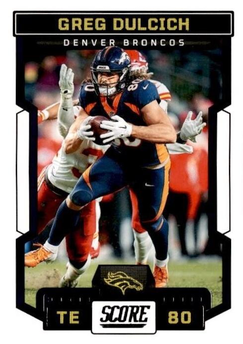 2023 Panini Score Football Greg Dulcich #76