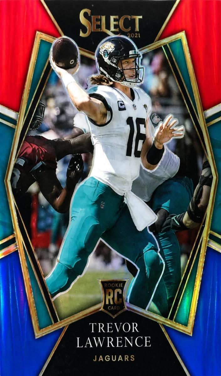 2021 Panini Select Football Die-Cut Red And Blue Trevor Lawrence #143