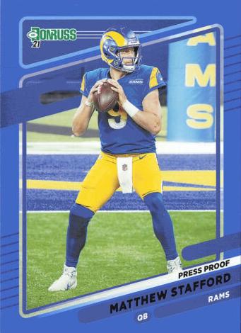 2021 Panini Donruss Football Press Proof Blue Matthew Stafford #139