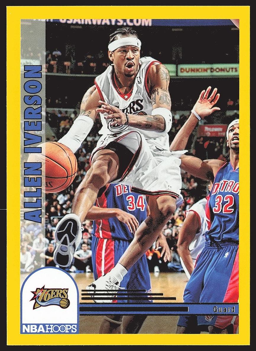 2022 Panini Hoops Basketball Yellow Allen Iverson #297