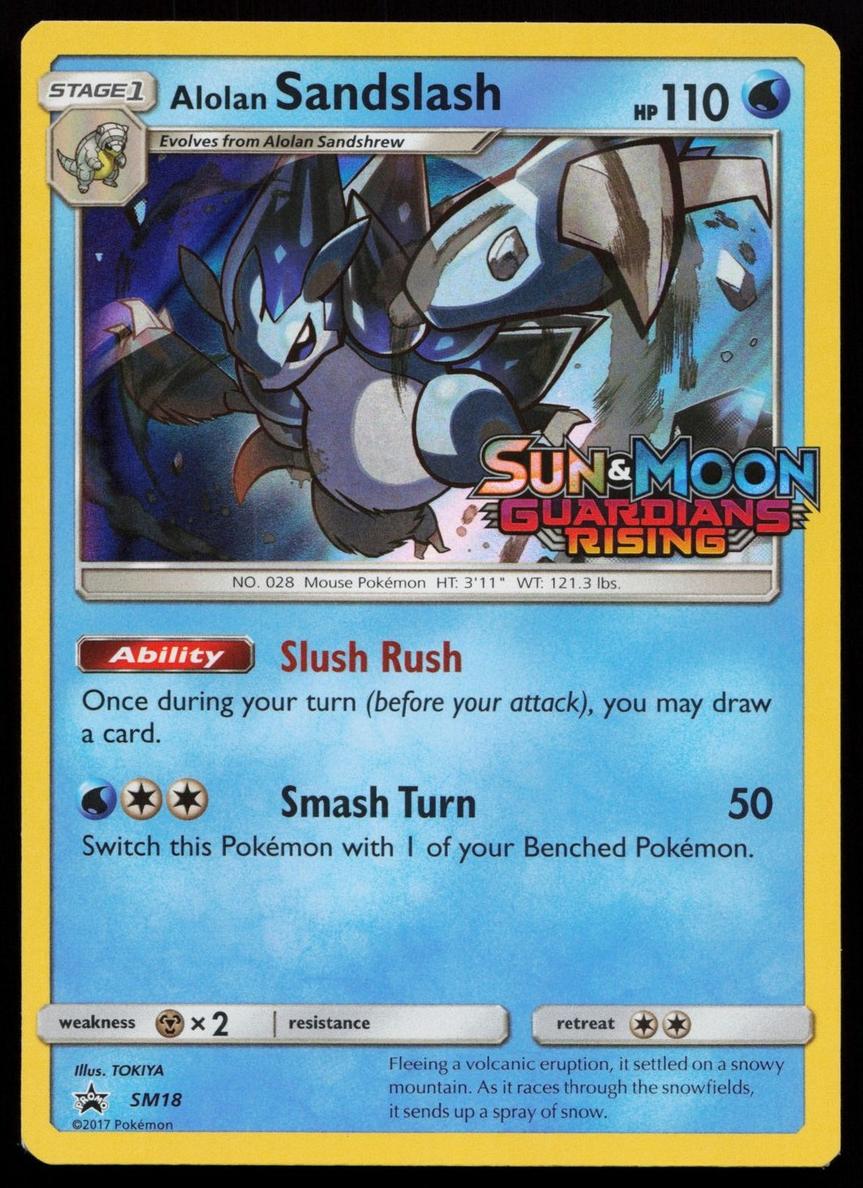 2017 Pokemon SM Black Star Promos Alolan Sandslash #SM18 PSA 9