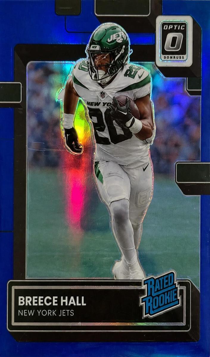 2022 Donruss Optic Football Blue Breece Hall #214 PSA 9