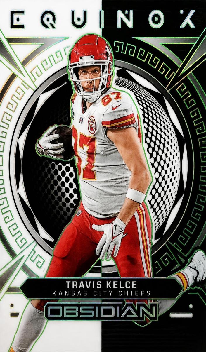 2023 Panini Obsidian Football Electric Etch Green Travis Kelce #13