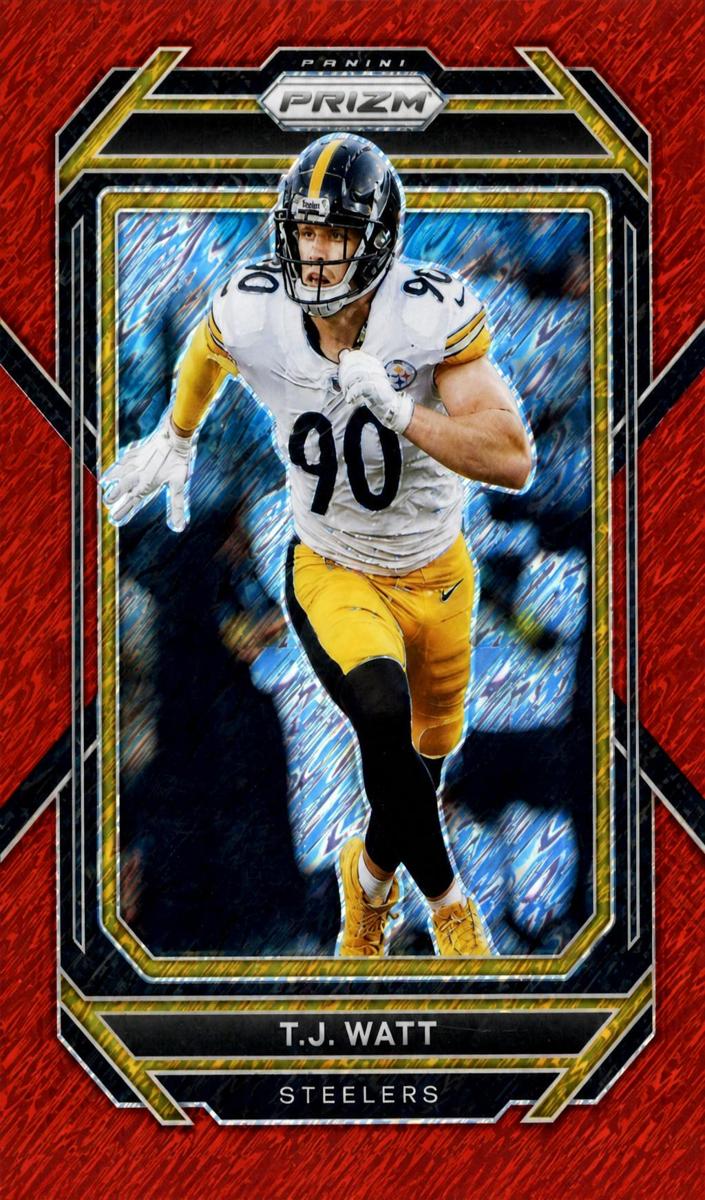 2022 Panini Prizm Football Red Shimmer T.J. Watt #249 SGC 9.5