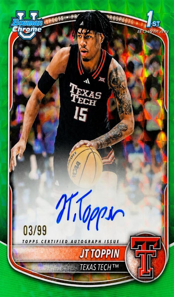 2025 Bowman Basketball Green Geometric Refractor JT Toppin #CPA-JT
