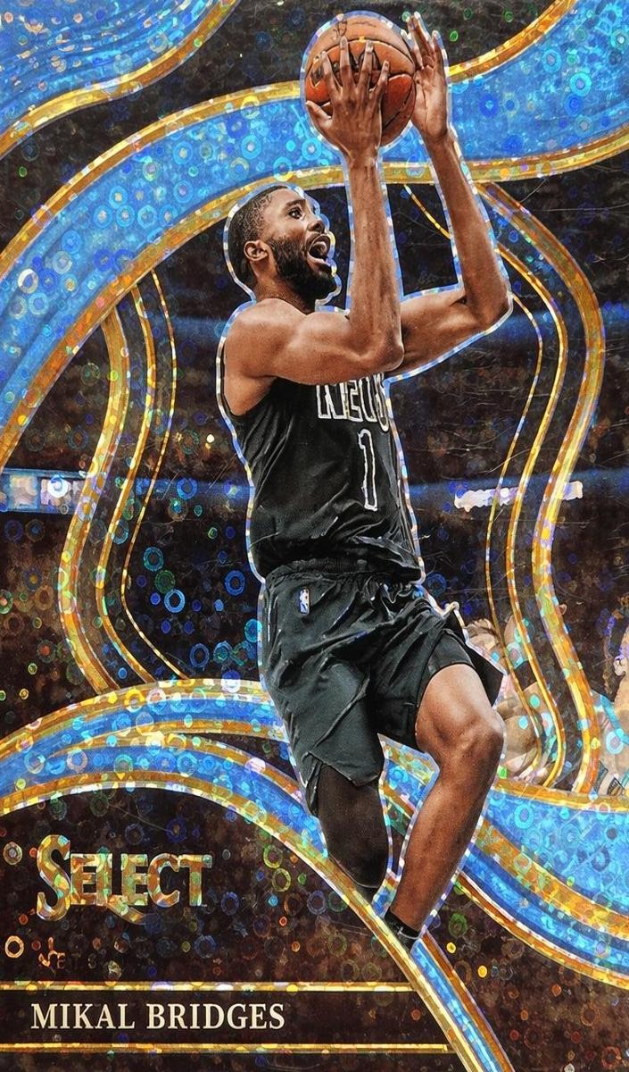 2023 Panini Select Basketball Light Blue Disco Mikal Bridges #234