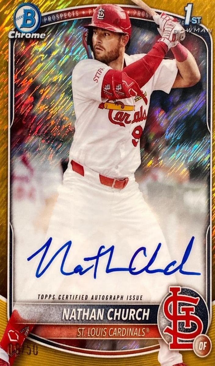 2025 Bowman Chrome Baseball Gold Shimmer Refractor Nathan Church #CPA-NCH