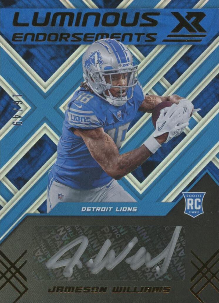2022 Panini XR Football Blue Jameson Williams #LUM-JW