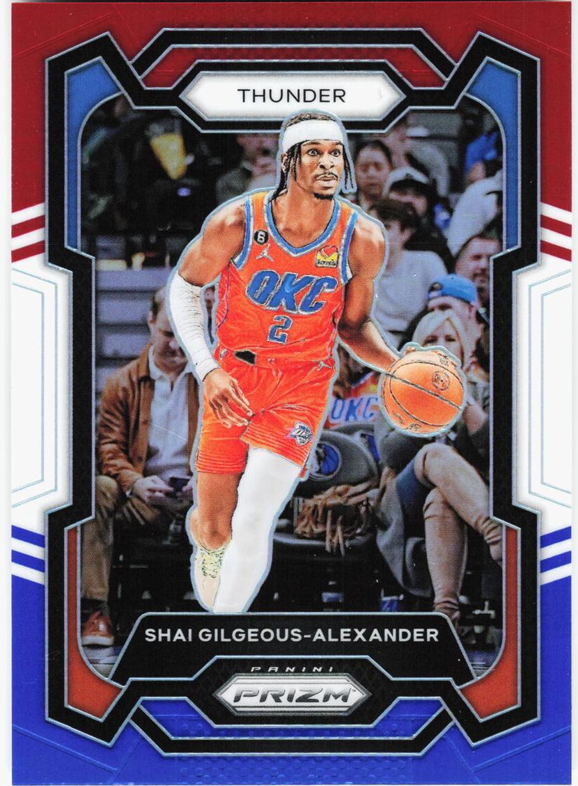 2023 Panini Prizm Basketball Red White and Blue Shai Gilgeous-Alexander #85