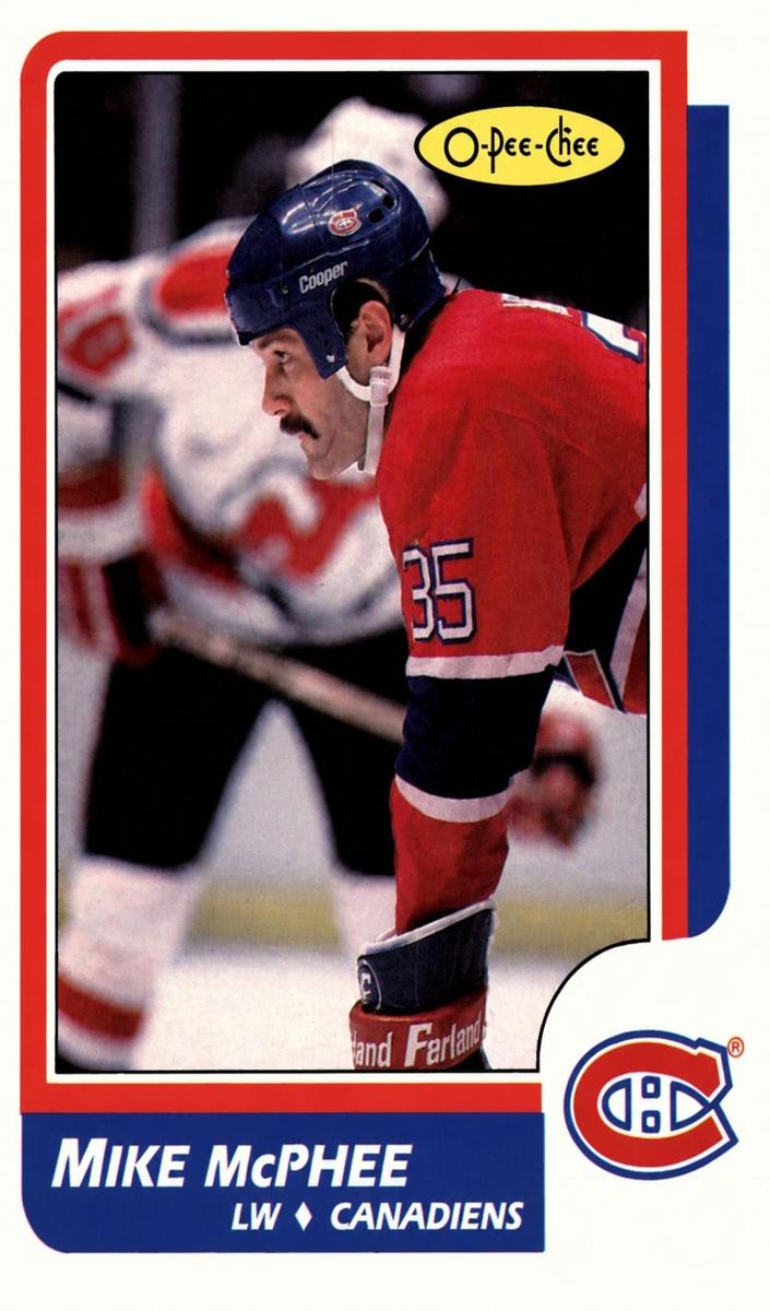 1986 O-Pee-Chee Hockey Mike McPhee #221