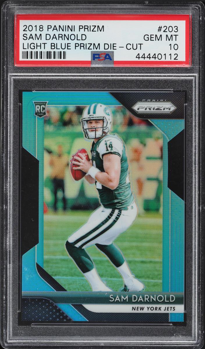 2018 Panini Prizm Football Light Blue Die-Cut Sam Darnold #203