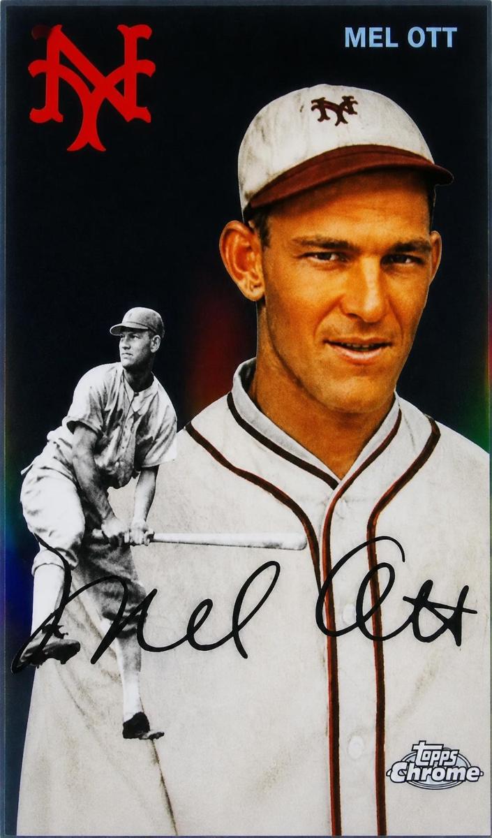 2023 Topps Chrome Platinum Baseball Refractor Mel Ott #460 PSA 9