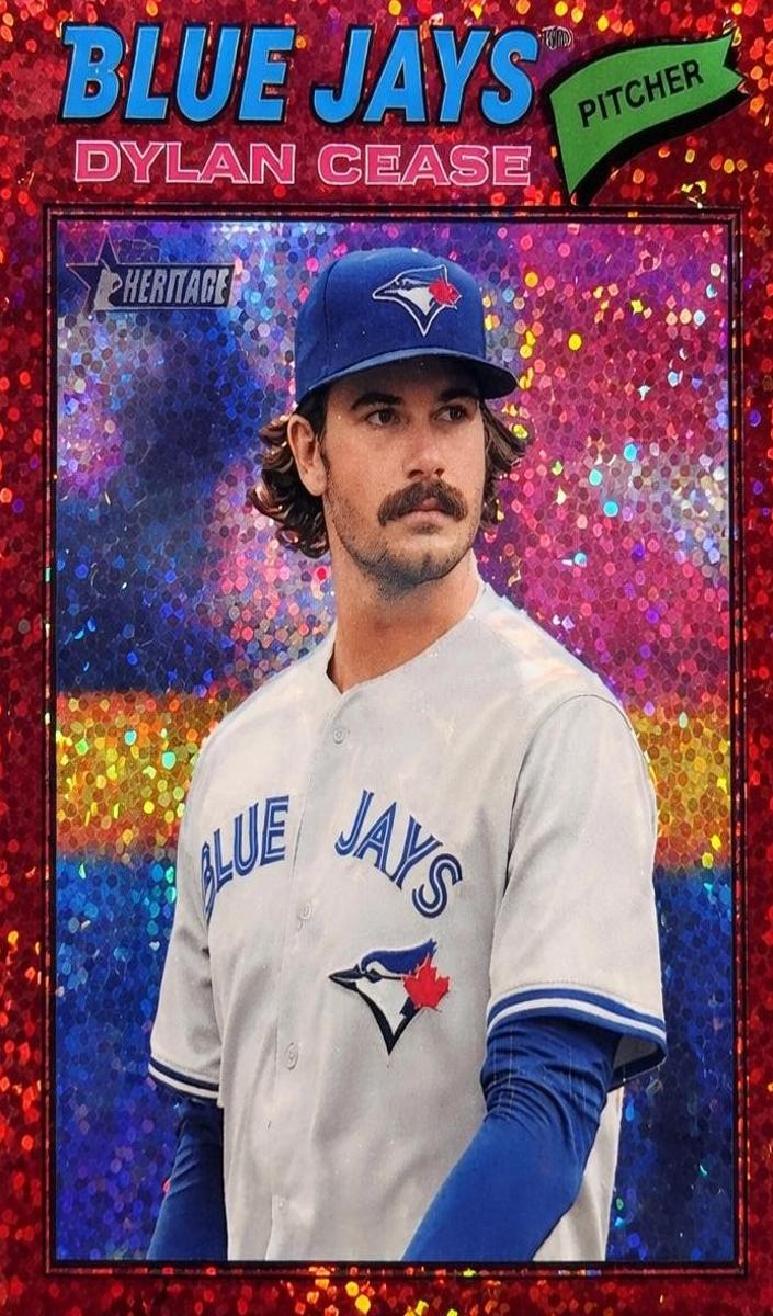 2026 Topps Heritage Baseball Burgundy Sparkle Refractor Dylan Cease #260