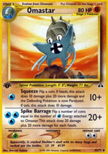 2001 Pokemon Neo Discovery 1st Edition Omastar #43 PSA 10