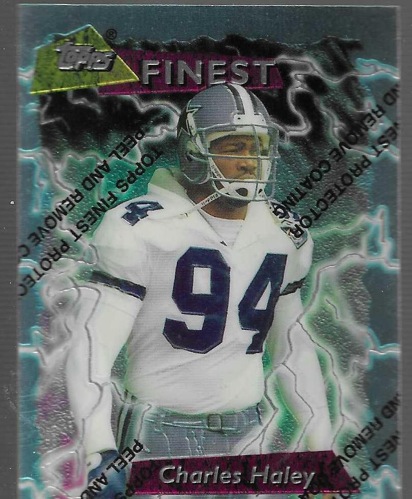 1995 Topps Finest Football Refractor Charles Haley #145 PSA 9