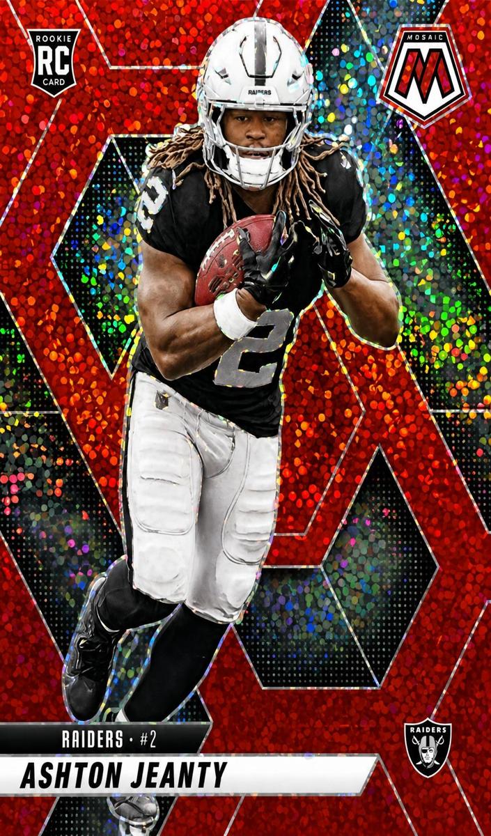 2025 Panini Mosaic Football Red Sparkle Ashton Jeanty #345