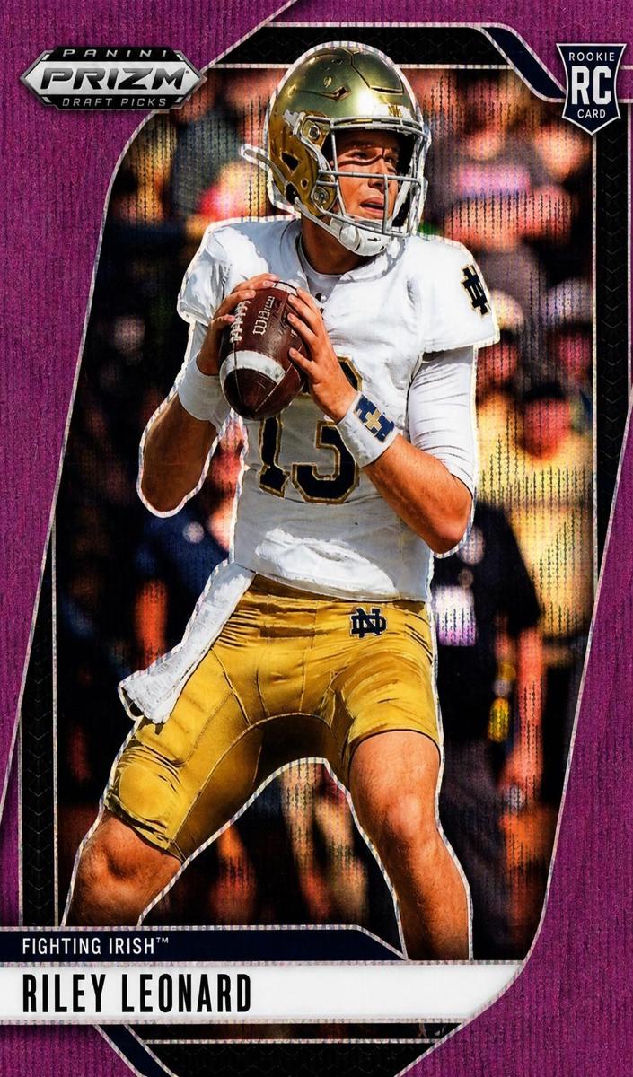 2025 Panini Prizm Draft Picks Football Purple Wave Riley Leonard #76