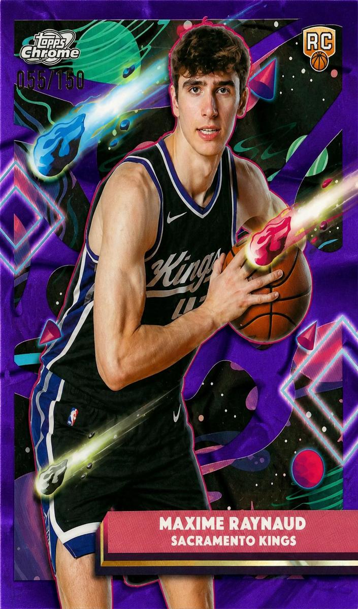 2025 Topps Cosmic Chrome Basketball Purple Nebula Refractor Maxime Raynaud #133