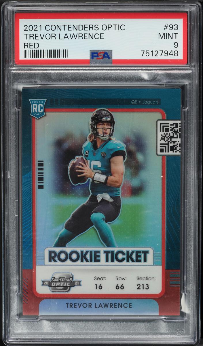 2021 Panini Contenders Optic Football Red Trevor Lawrence #93 PSA 8.5