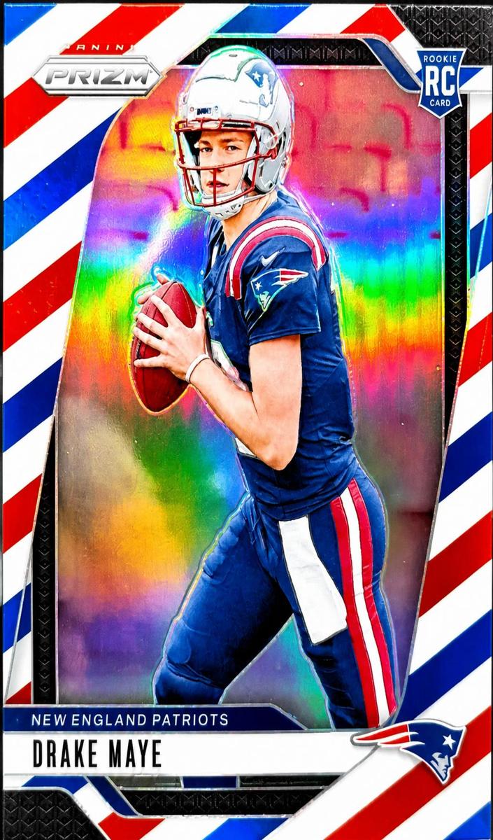 2024 Panini Prizm Football Red White and Blue Drake Maye #329