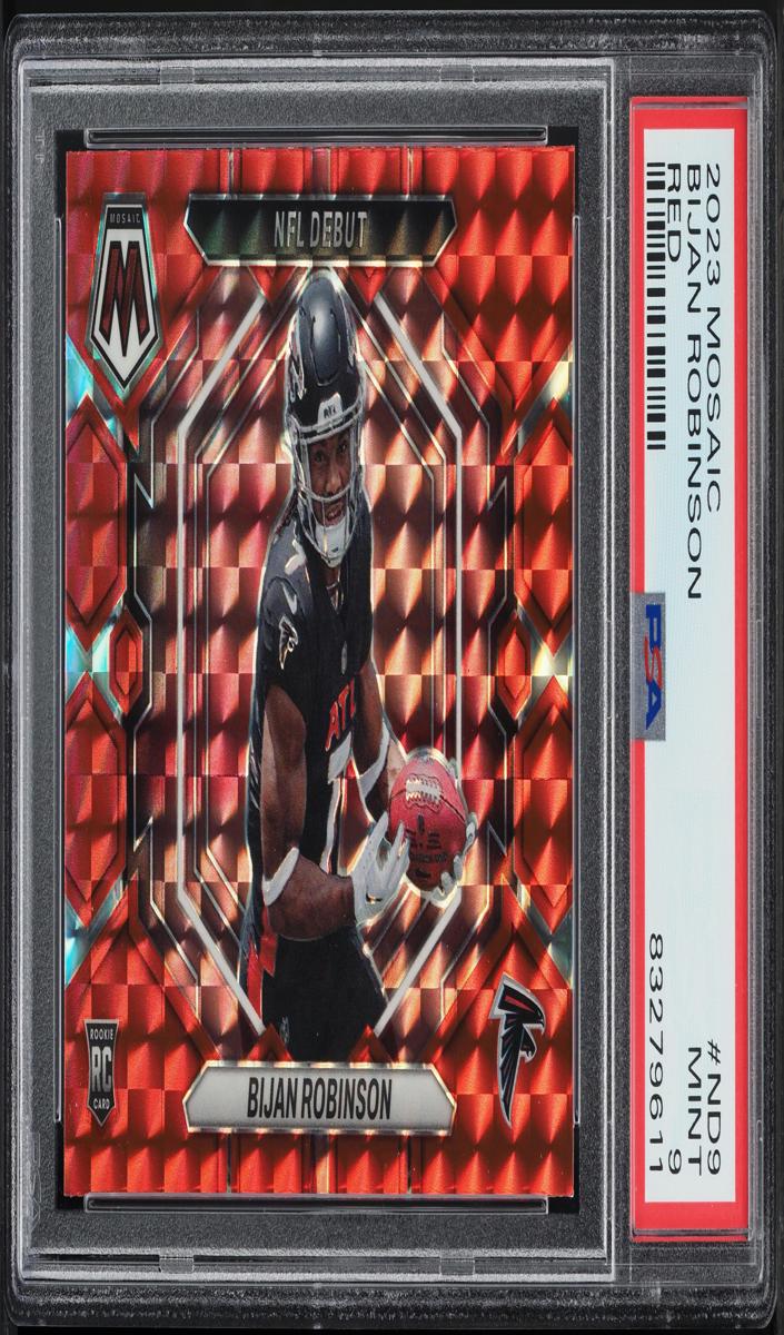 2023 Panini Mosaic Football Red Mosaic Bijan Robinson #ND-9 PSA 9