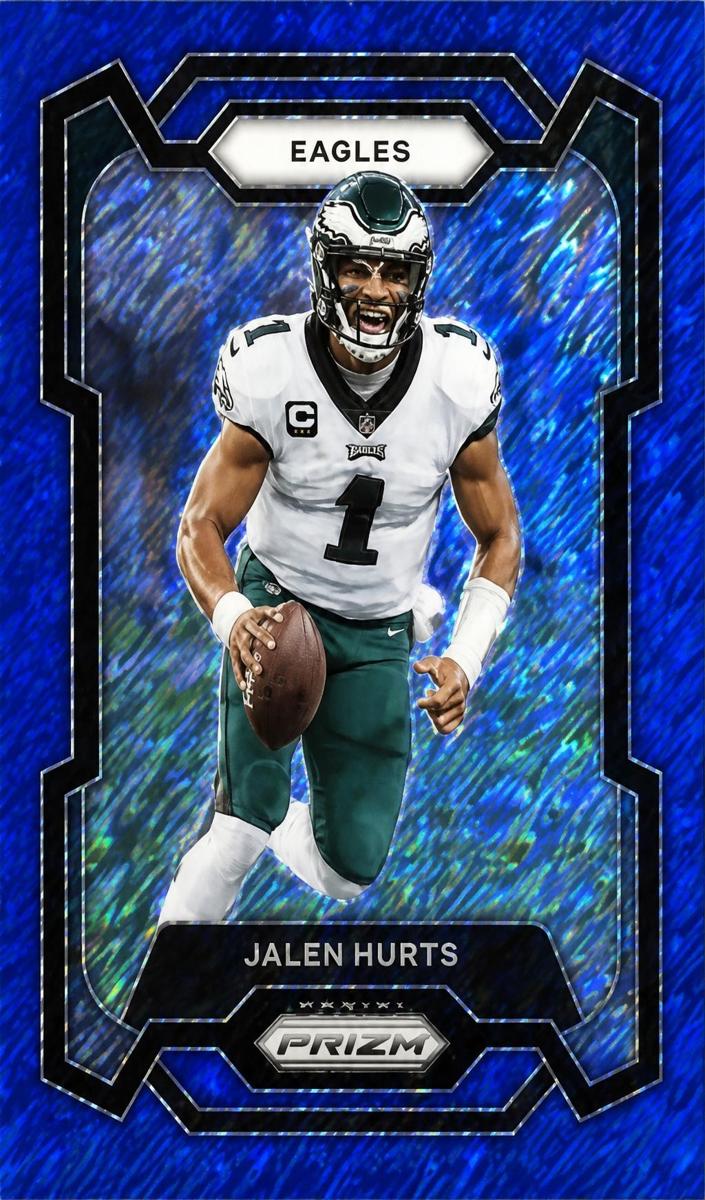 2023 Panini Prizm Football Blue Shimmer Jalen Hurts #244